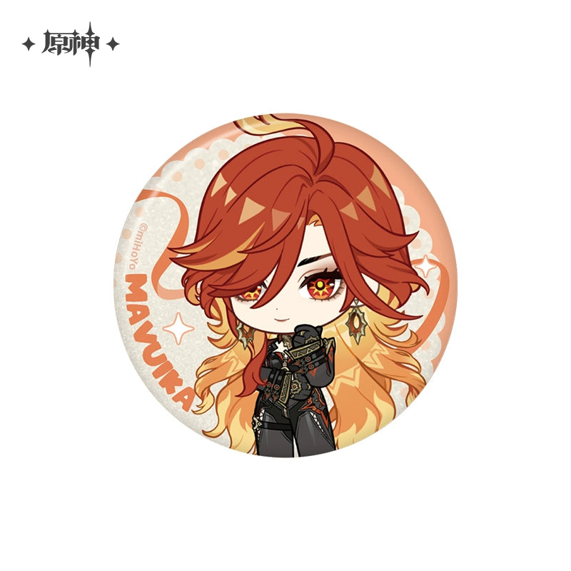 Lisenced Genshin Impact Character Illustration Series Badge – 2.28 inches(58mm) – Xiao & Albedo