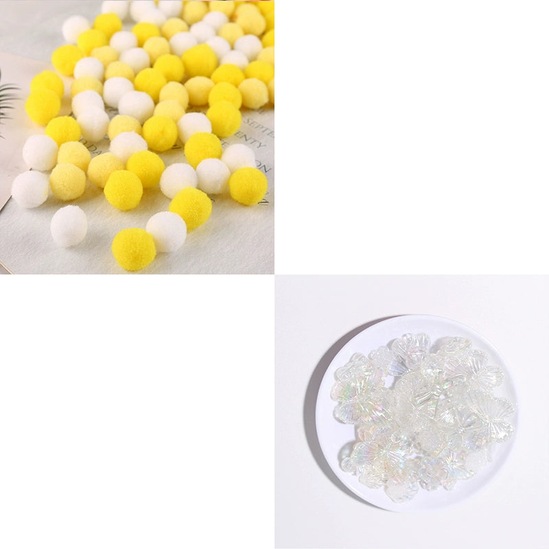 30 Pom-Poms and 50 Baroque Style Small Decorations – Perfect for Crafts and DIY Projects