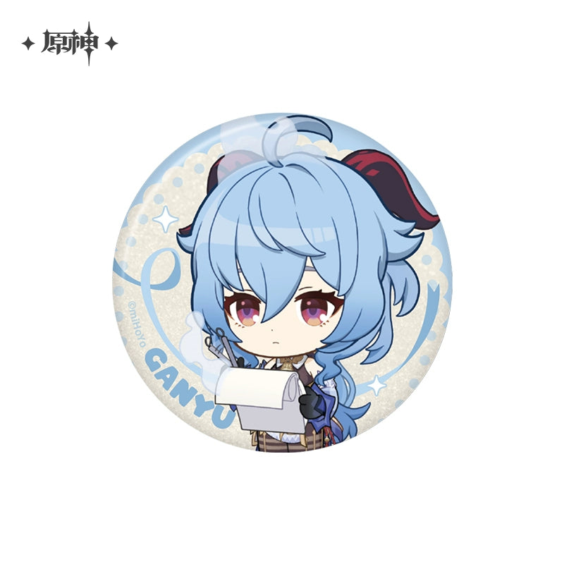 Lisenced Genshin Impact Character Illustration Series Badge – 2.28 inches(58mm) – Xiao & Albedo