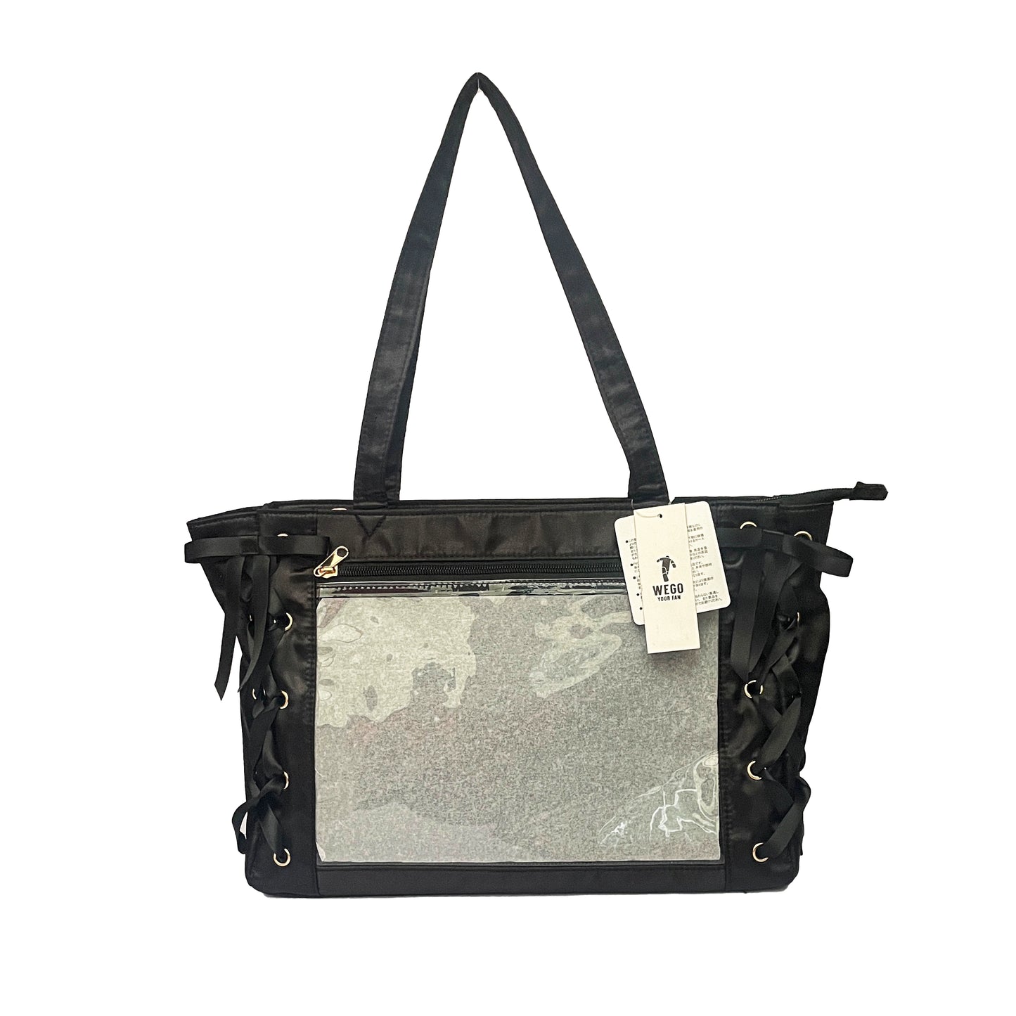 Japanese WEGO Satin Ita Bag – Large Capacity Commuter Bag with Ribbons