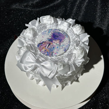 Handmade Lolita Rose Cake Badge Holder – Ita Bag Decoration Base for 2.28-2.95 inch (58mm-75mm) Badges