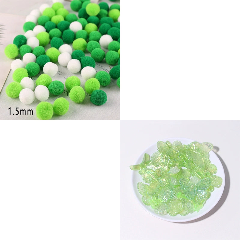 30 Pom-Poms and 50 Baroque Style Small Decorations – Perfect for Crafts and DIY Projects