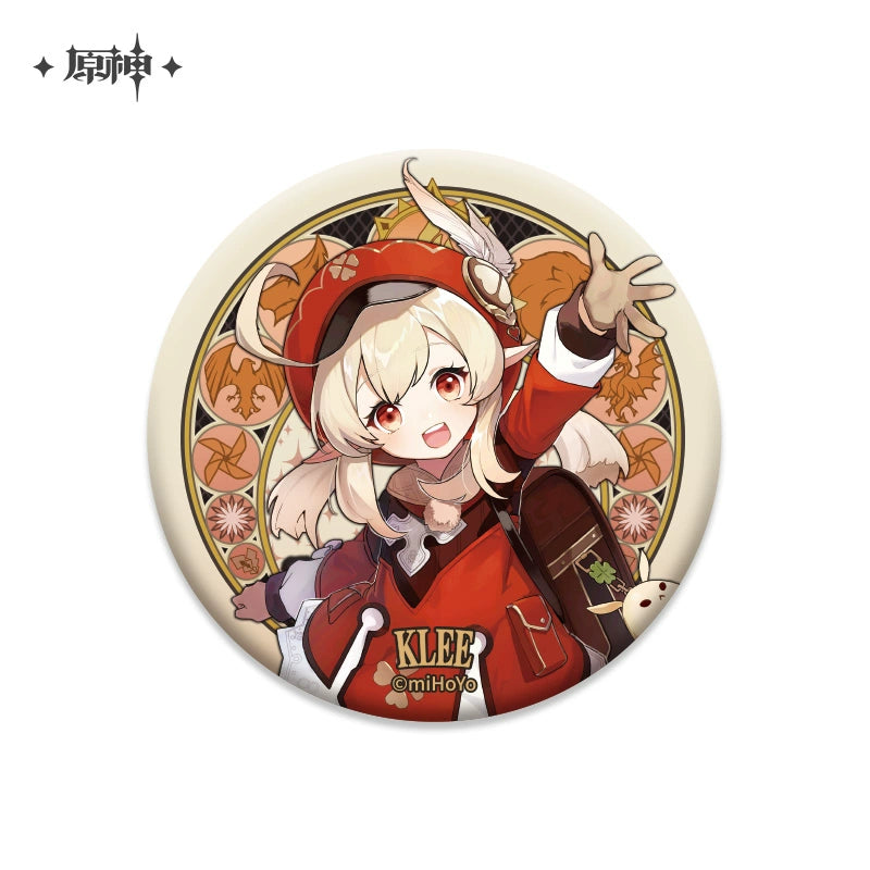 Lisenced Genshin Impact Mondstadt Theme Series Character Badge – 2.95 inches (75mm) – Venti, Klee, Albedo