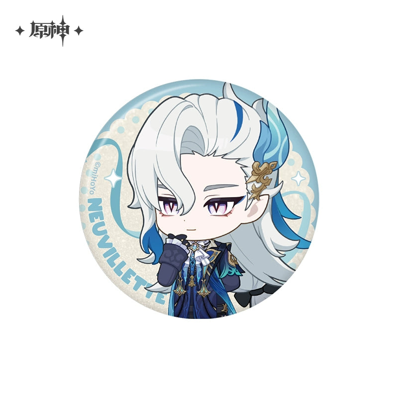 Lisenced Genshin Impact Character Illustration Series Badge – 2.28 inches(58mm) – Xiao & Albedo