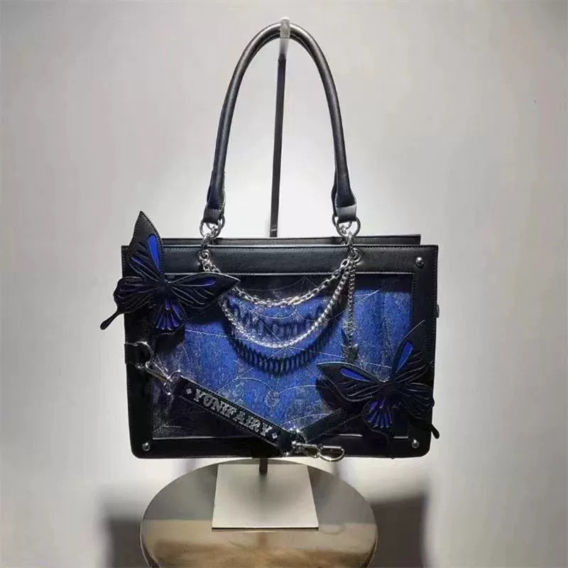 Lolita Gothic Spider Web Dark Series Pain Bag Labyrinth Butterfly Girl Casual Shoulder Crossbody Tote Bag