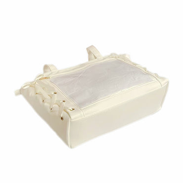 Japanese WEGO Satin Ita Bag – Large Capacity Commuter Bag with Ribbons