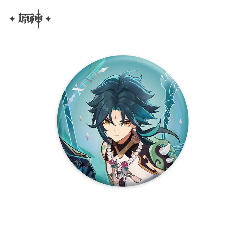 Lisenced Genshin Impact Character Illustration Series Badge – 2.28inches(58mm) – Xiao & Albedo