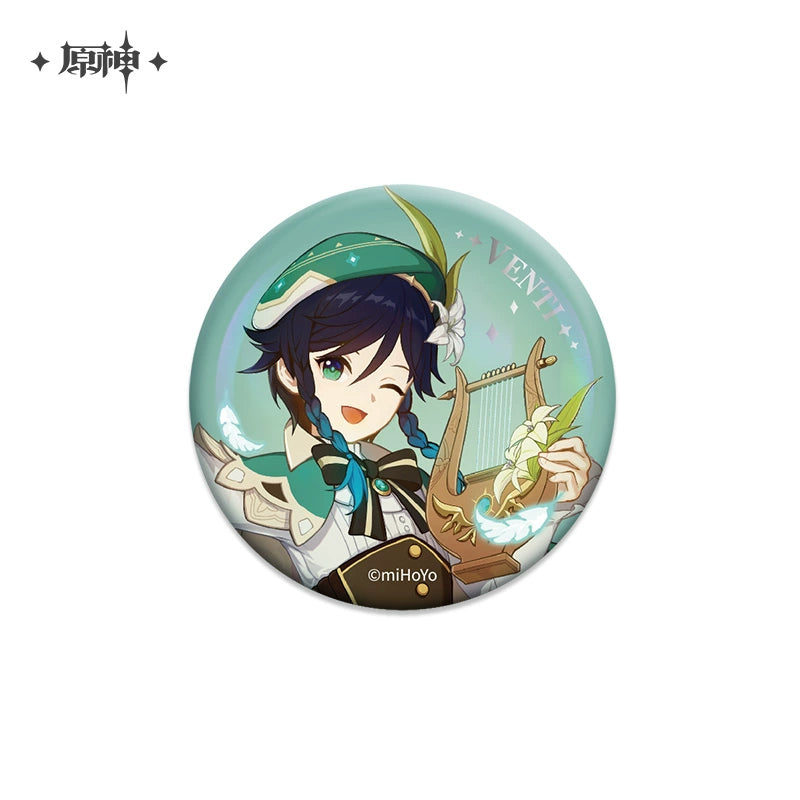 Lisenced Genshin Impact Character Illustration Series Badge – 2.28inches(58mm) – Xiao & Albedo