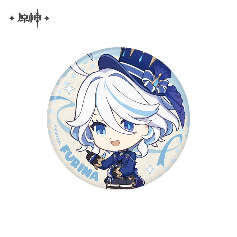 Lisenced Genshin Impact Character Illustration Series Badge – 2.28 inches(58mm) – Xiao & Albedo