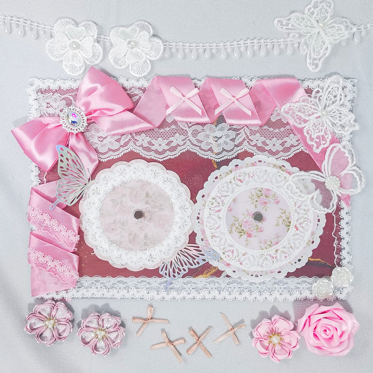 Fairy Garden Itabag Display Insert - Holds 2 Badges perfectly-Pre-made Ita Board Original Handmade