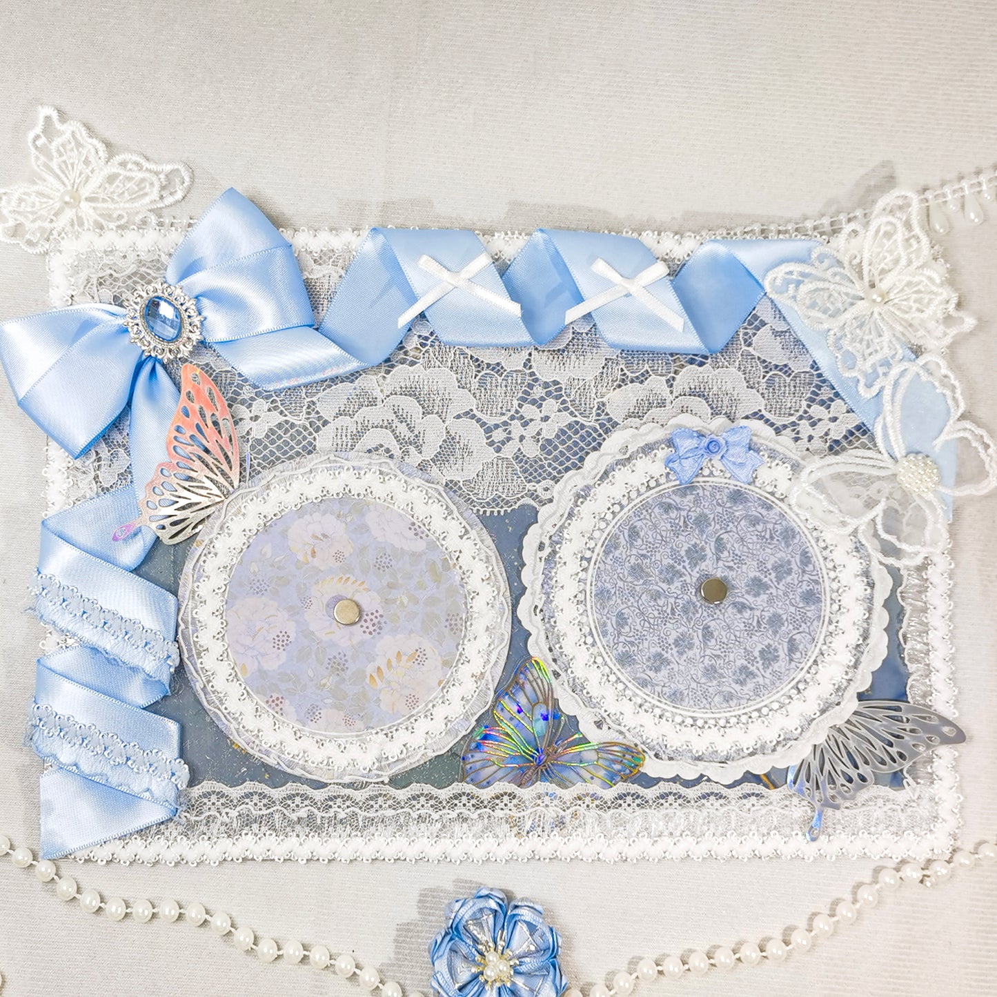 Fairy Garden Itabag Display Insert - Holds 2 Badges perfectly-Pre-made Ita Board Original Handmade