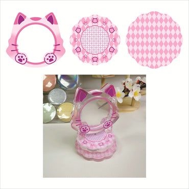 Floating Badge Stand with Cat Ears and Paws