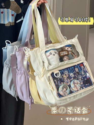 Cute Large Ita Bag – Crossbody/Shoulder School Bag for Badges & Plush Toys