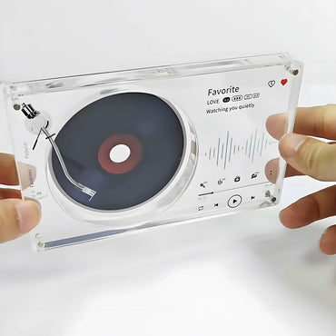 Motorized Spinning Badge Display with Premium Acrylic — Vinyl Style