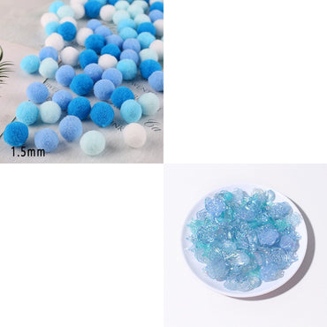 30 Pom-Poms and 50 Baroque Style Small Decorations – Perfect for Crafts and DIY Projects