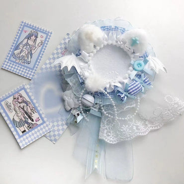 Handmade Devil's Wedding Badge Holder – Ita Bag Decoration for 2.28-2.95 inch (58mm-75mm) Badges