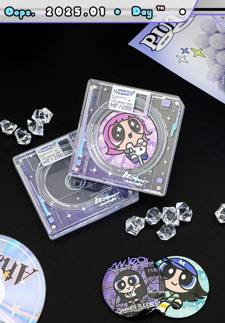Clear Acrylic Floppy Disk Badge Holder
