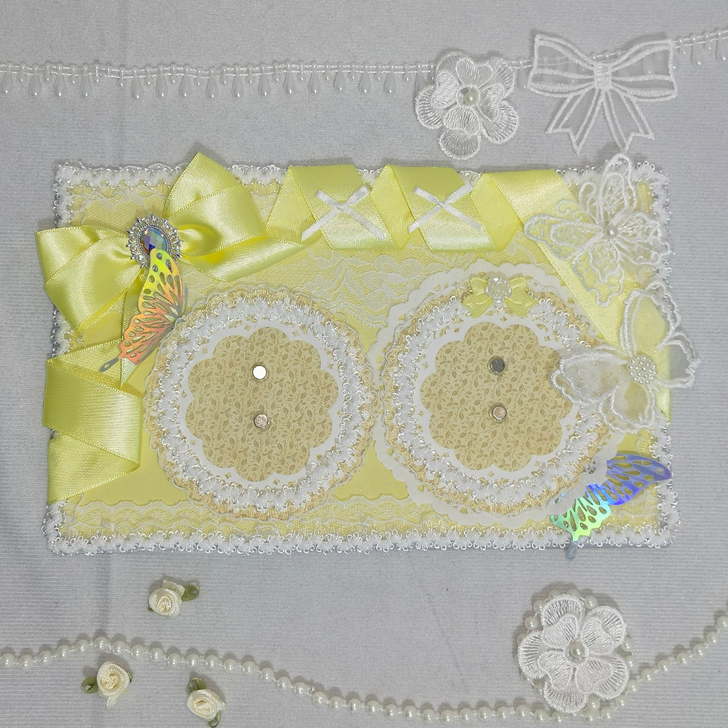 Fairy Garden Itabag Display Insert - Holds 2 Badges perfectly-Pre-made Ita Board Original Handmade
