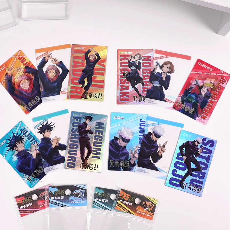 Official Licensed Jujutsu Kaisen Holographic Lenticular Card Set - 3 Collectible Cards (Gojo Satoru, Fushiguro Megumi, Kugisaki Nobara, Itadori Yuji)