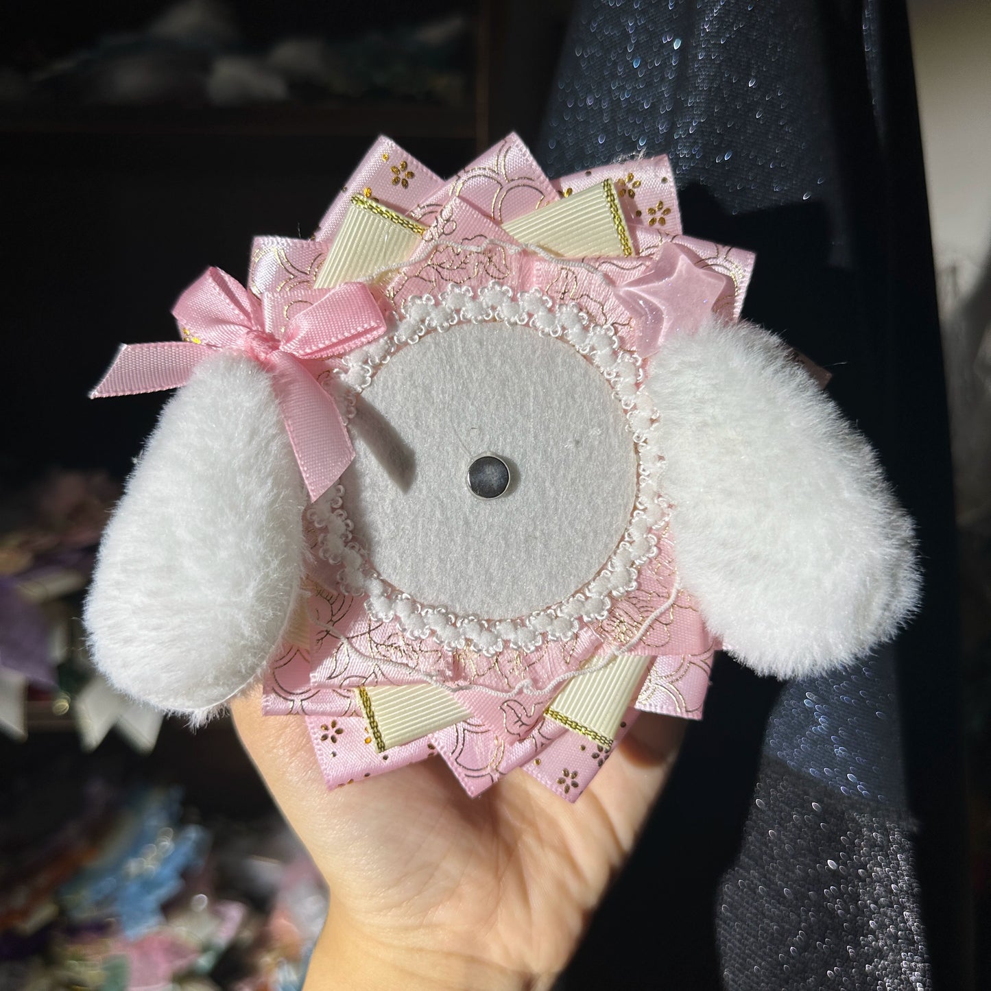 Handmade Cute Dog Badge Holder – Ita Bag Decoration Base for 2.28-2.95 inch (58mm-75mm) Badges