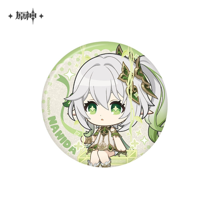 Lisenced Genshin Impact Character Illustration Series Badge – 2.28 inches(58mm) – Xiao & Albedo