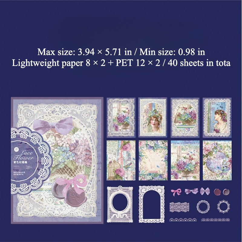 40 Sheets Background Paper Material Pack for Ita Frame Crafting
