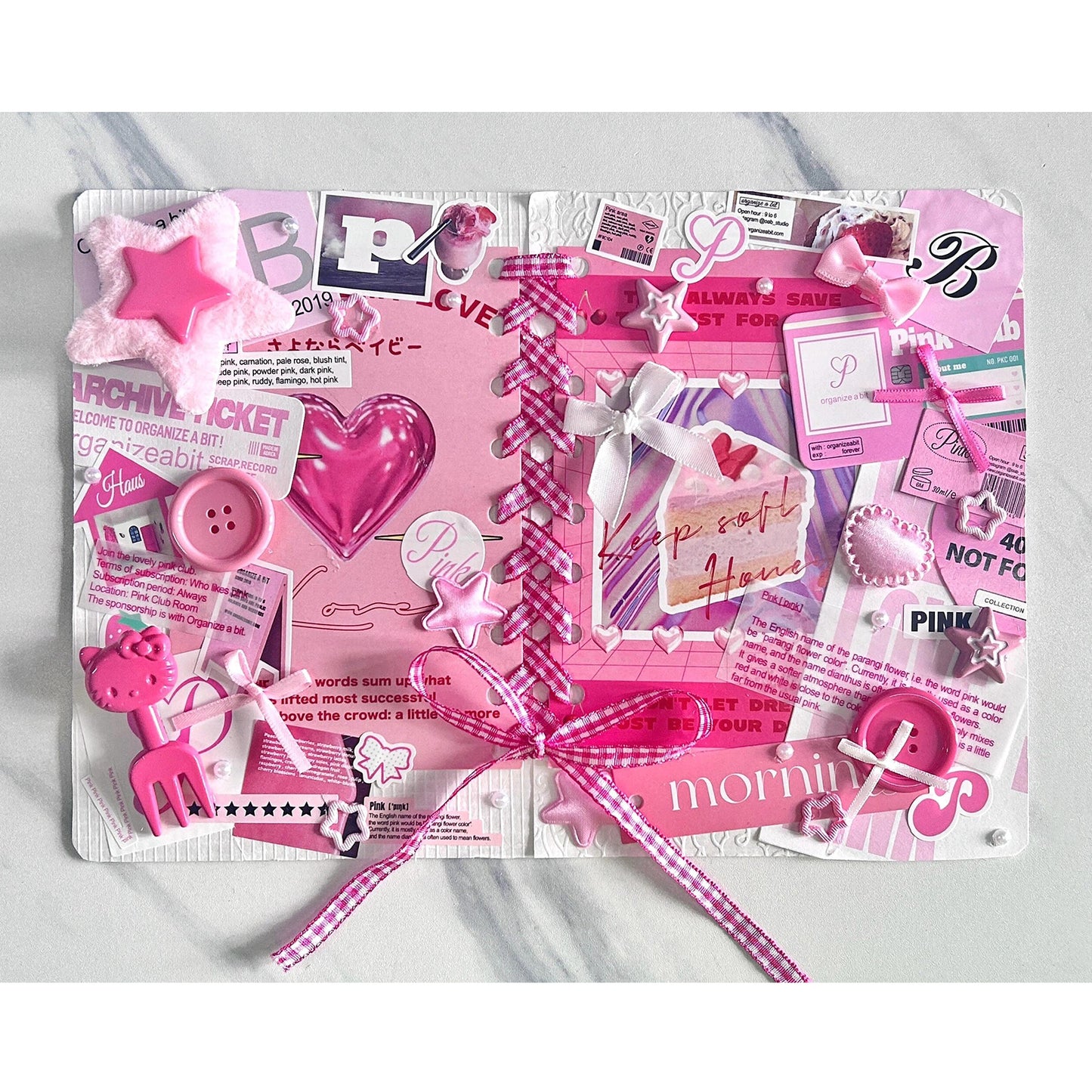 (Custom size) Summer Ribbon Itabag Display Insert — Original Handmade Ita Board
