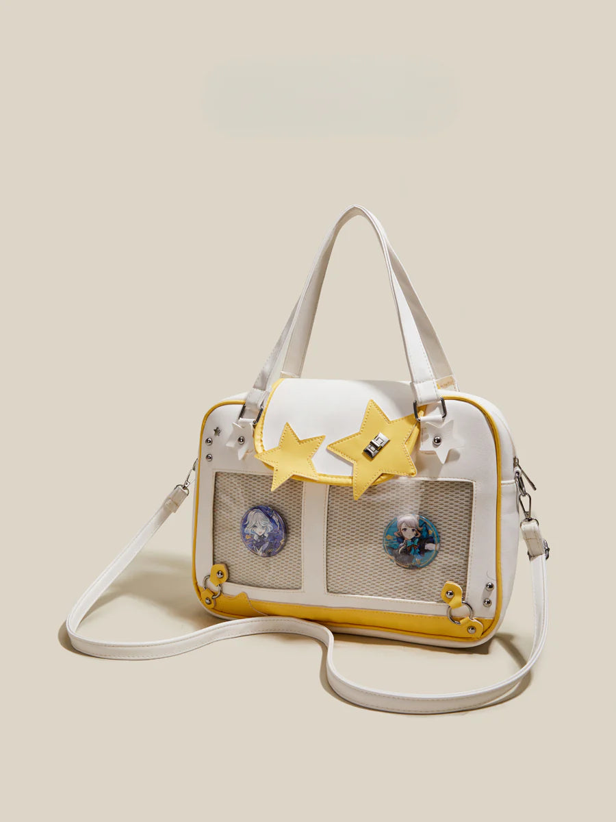 Large Capacity Cream Itabg Casual Student Commuter Shoulder Crossbody Bag