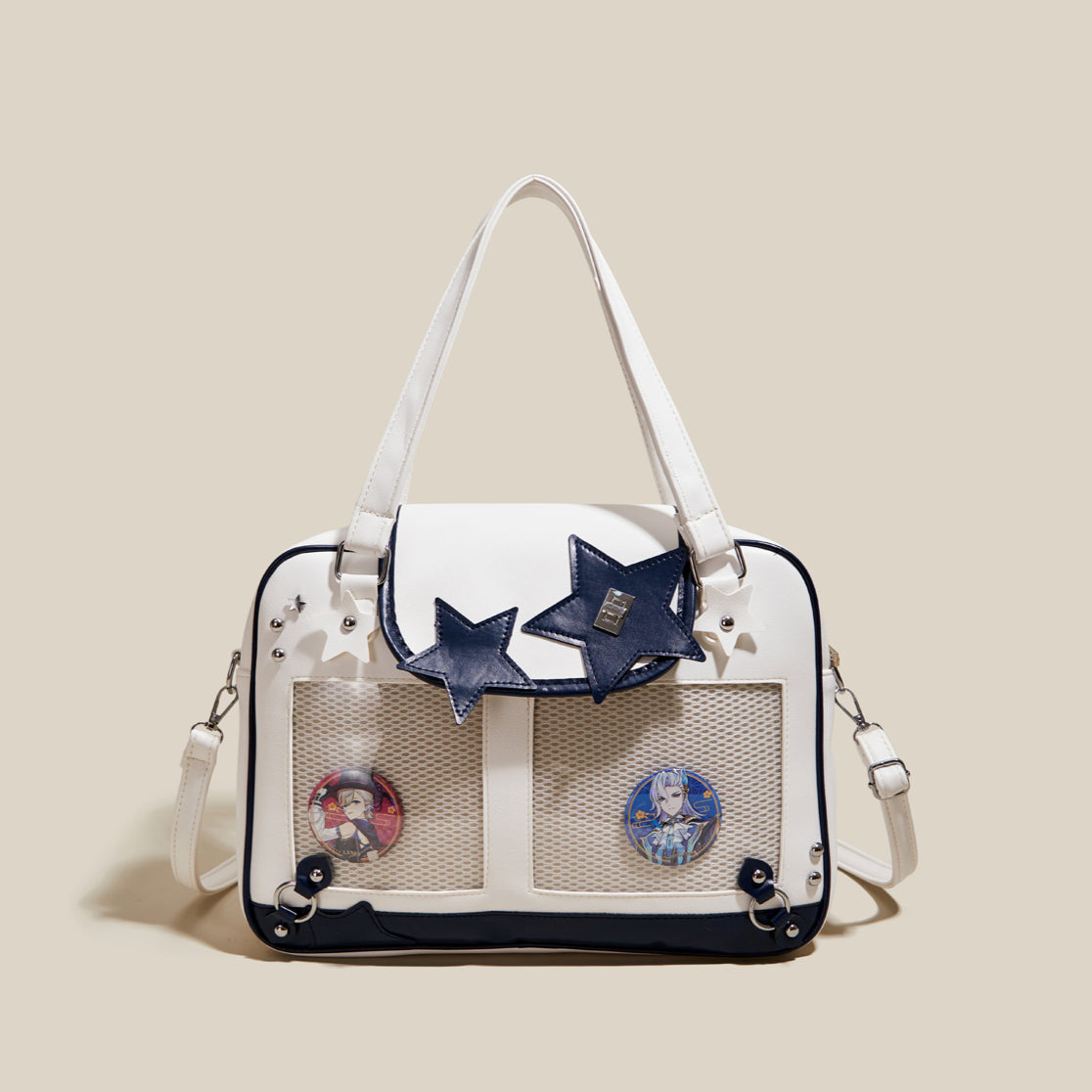 Large Capacity Cream Itabg Casual Student Commuter Shoulder Crossbody Bag