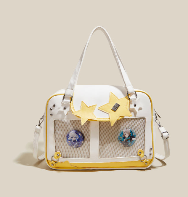 Large Capacity Cream Itabg Casual Student Commuter Shoulder Crossbody Bag