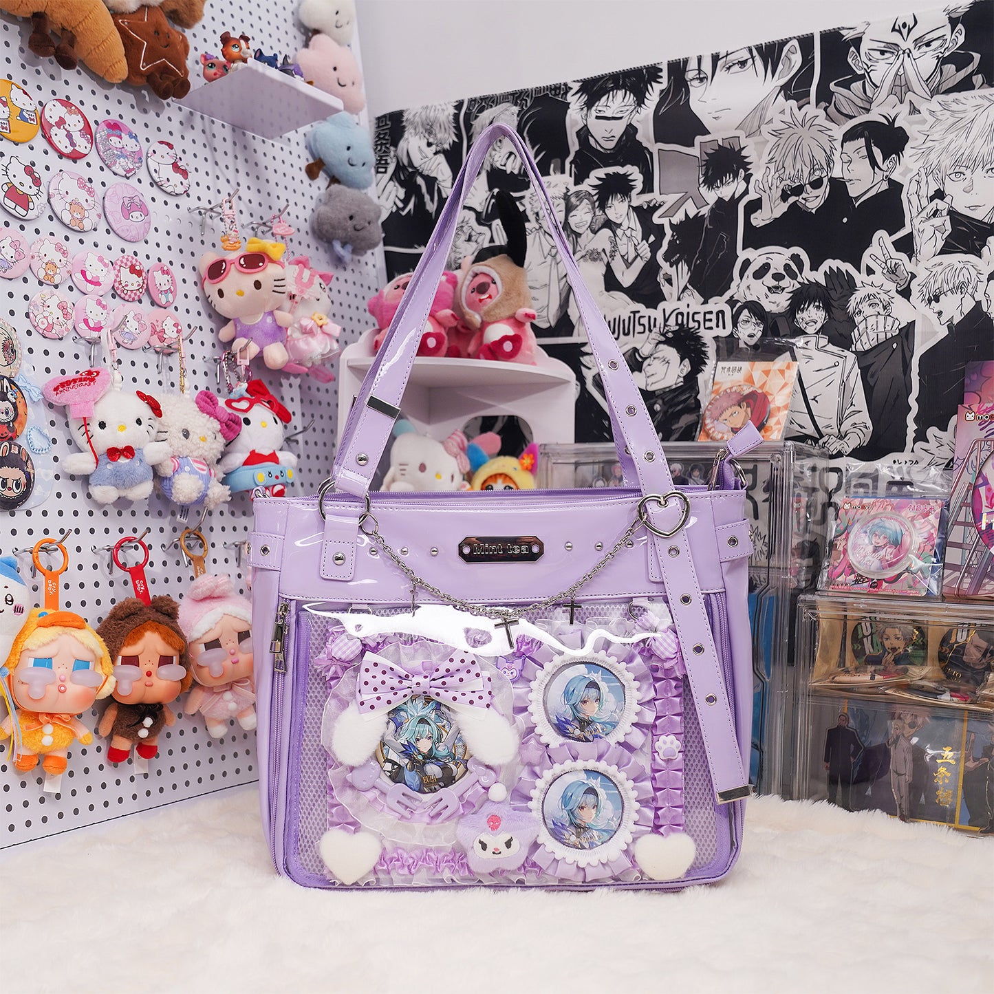 Eula’s Plush Garden Ita Bag– Spacious Tote and Crossbody with Curated Display Set