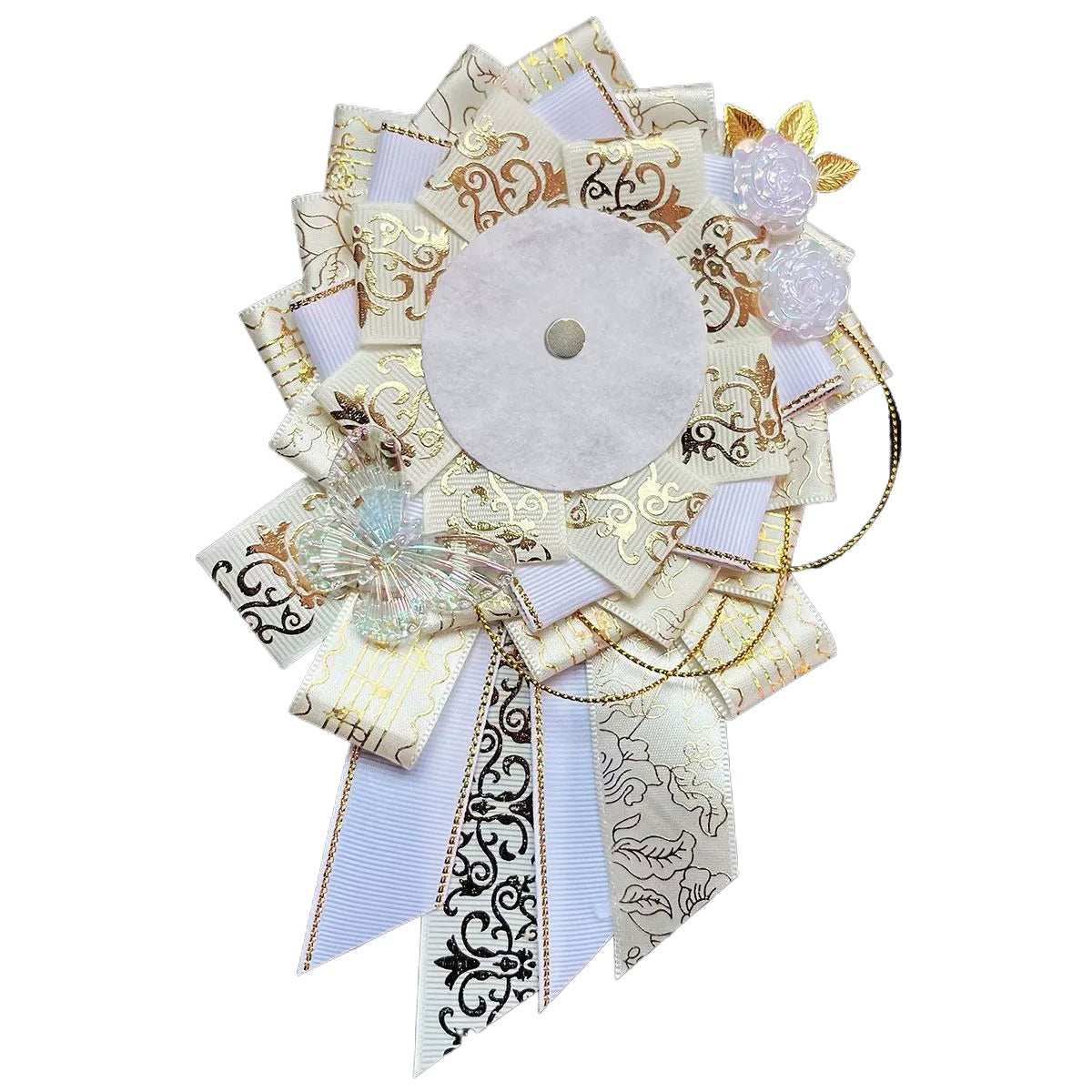 Handmade Blooming Flowers Badge Holder – Ita Bag Decoration Base for 2.28-2.95 inch (58mm-75mm) Badges