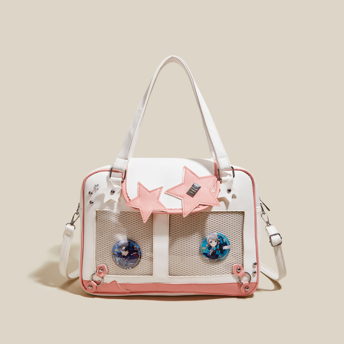 Large Capacity Cream Itabg Casual Student Commuter Shoulder Crossbody Bag