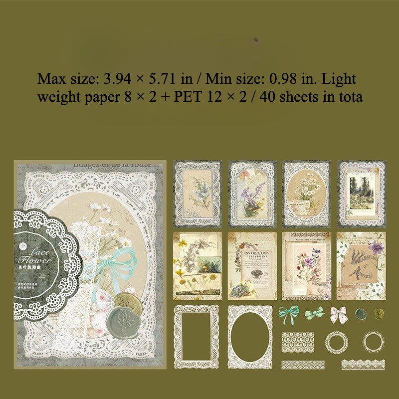 40 Sheets Background Paper Material Pack for Ita Frame Crafting
