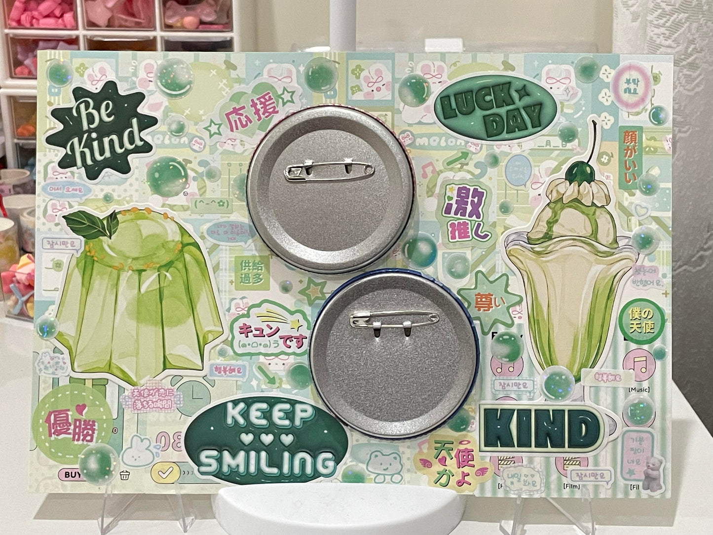 Dopamine Dessert Itabag Display Insert — Holds Two Badges Perfectly — Original Handmade Ita Board