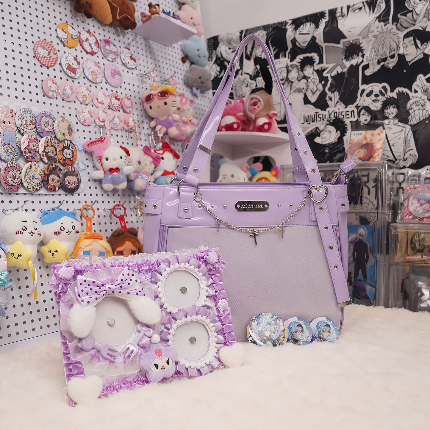 Eula’s Plush Garden Ita Bag– Spacious Tote and Crossbody with Curated Display Set