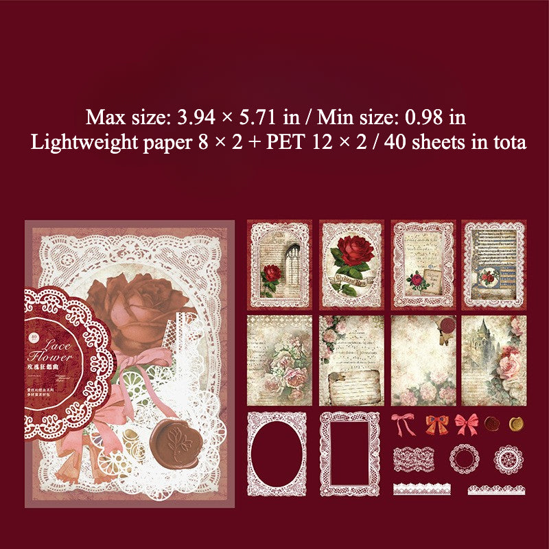 40 Sheets Background Paper Material Pack for Ita Frame Crafting