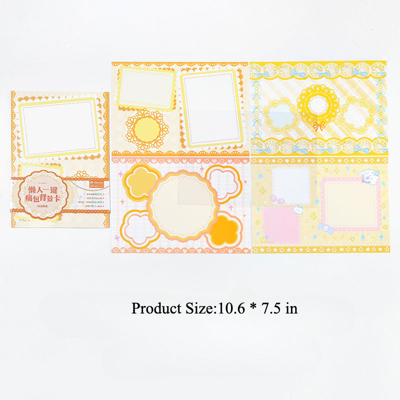 10 Sheets of Background Boards for Ita Bag - Lace Pattern Style