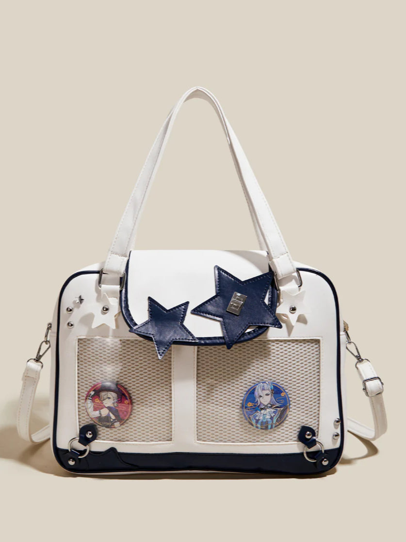 Large Capacity Cream Itabg Casual Student Commuter Shoulder Crossbody Bag