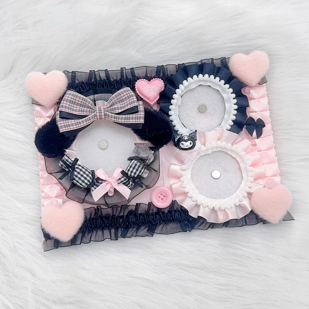 Plushie Dream Itabag Display Insert - Holds 3 Badges Perfectly-Finished Ita Board Original Handmade