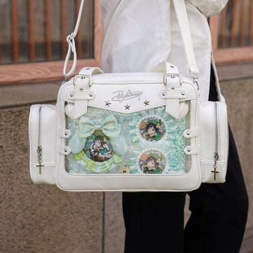 Venti’s Starlight Mint Ita Bag – Genshin Impact Custom Series, Large-Capacity Ita Bag with Side Pockets