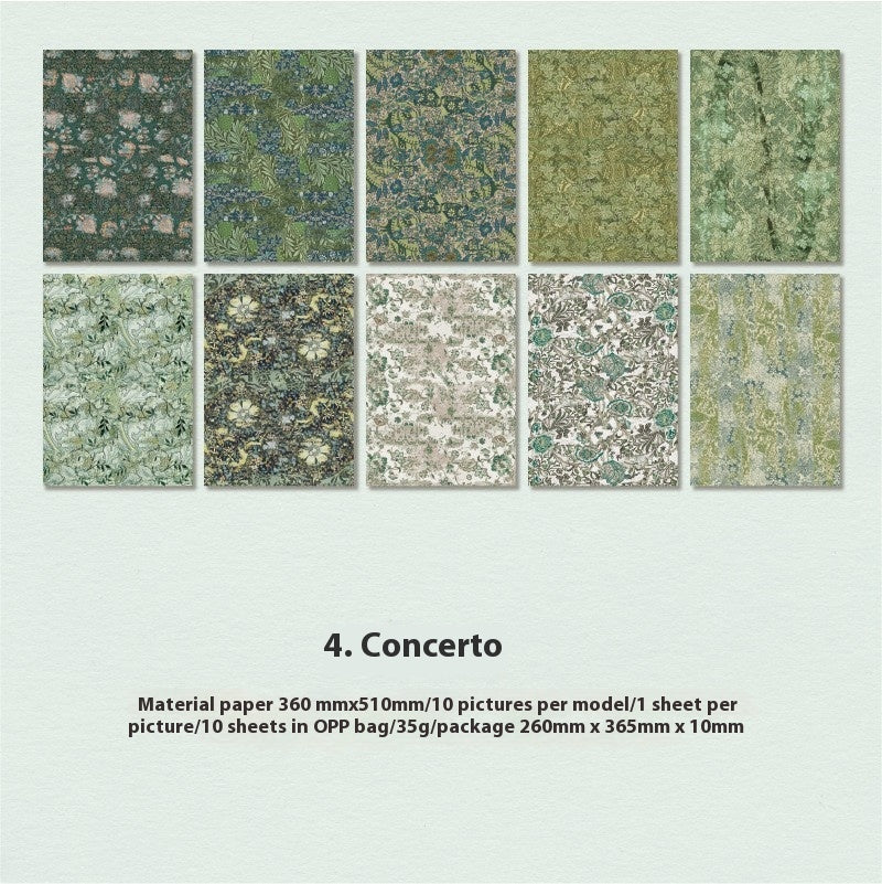 10 Sheets of Background Paper for Itabag and Ita Frame Decoration