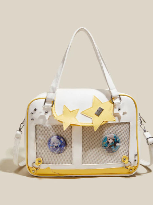Large Capacity Cream Itabg Casual Student Commuter Shoulder Crossbody Bag