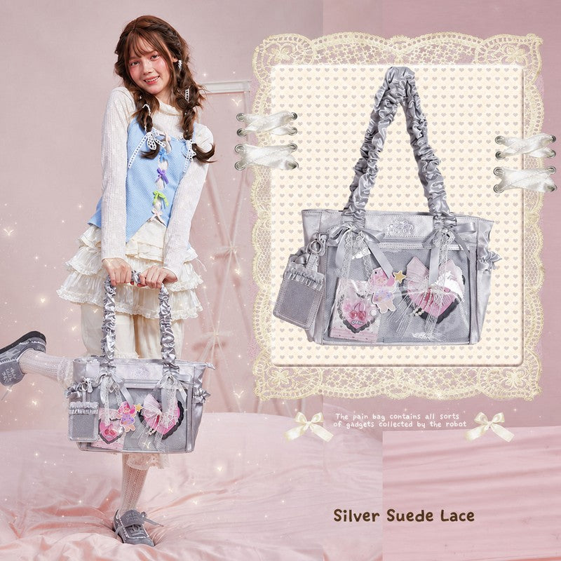 LOLA DESIGN Emily Satin Ita Bag with Bow