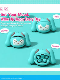 Officially Licensed Hatsune Miku Face-Changing Clip-On Earbuds