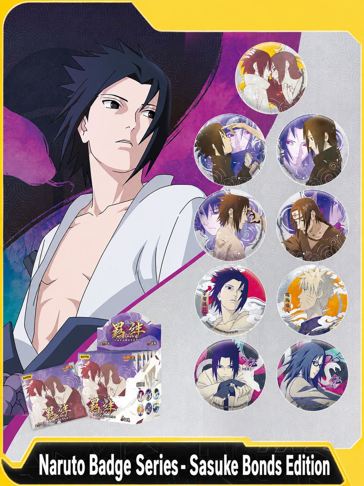Officially Licensed Naruto Sasuke Bonds Tinplate Badge