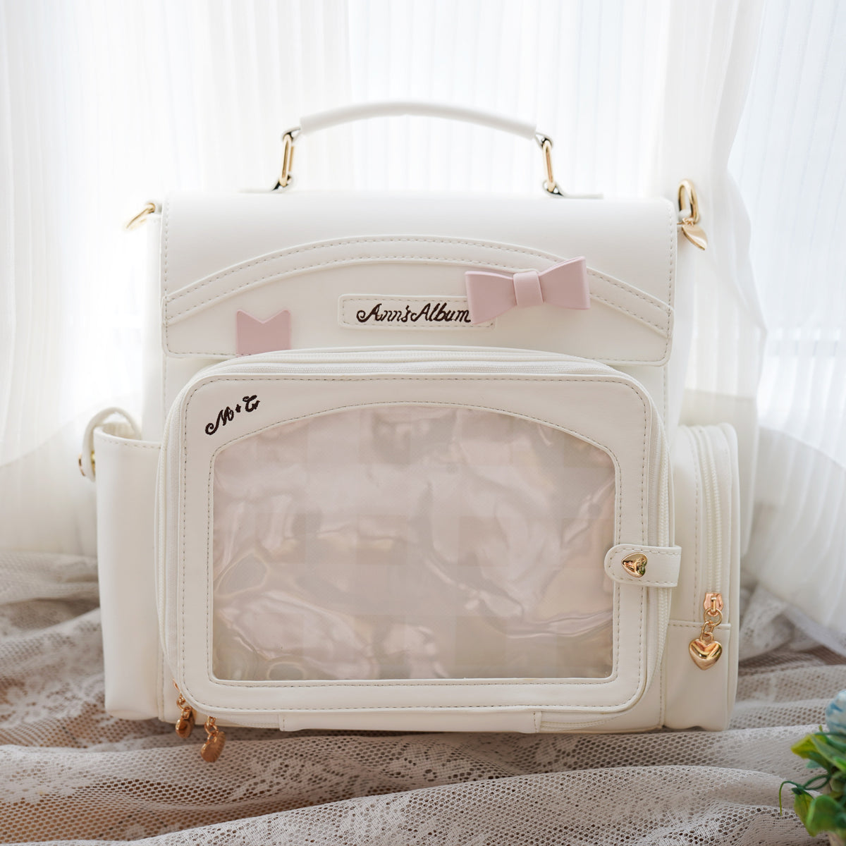 Morning Glory Convertible PU Leather Ita Backpack