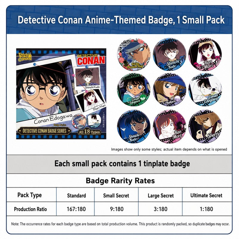 Officially Licensed Detective Conan Anime Badge Series