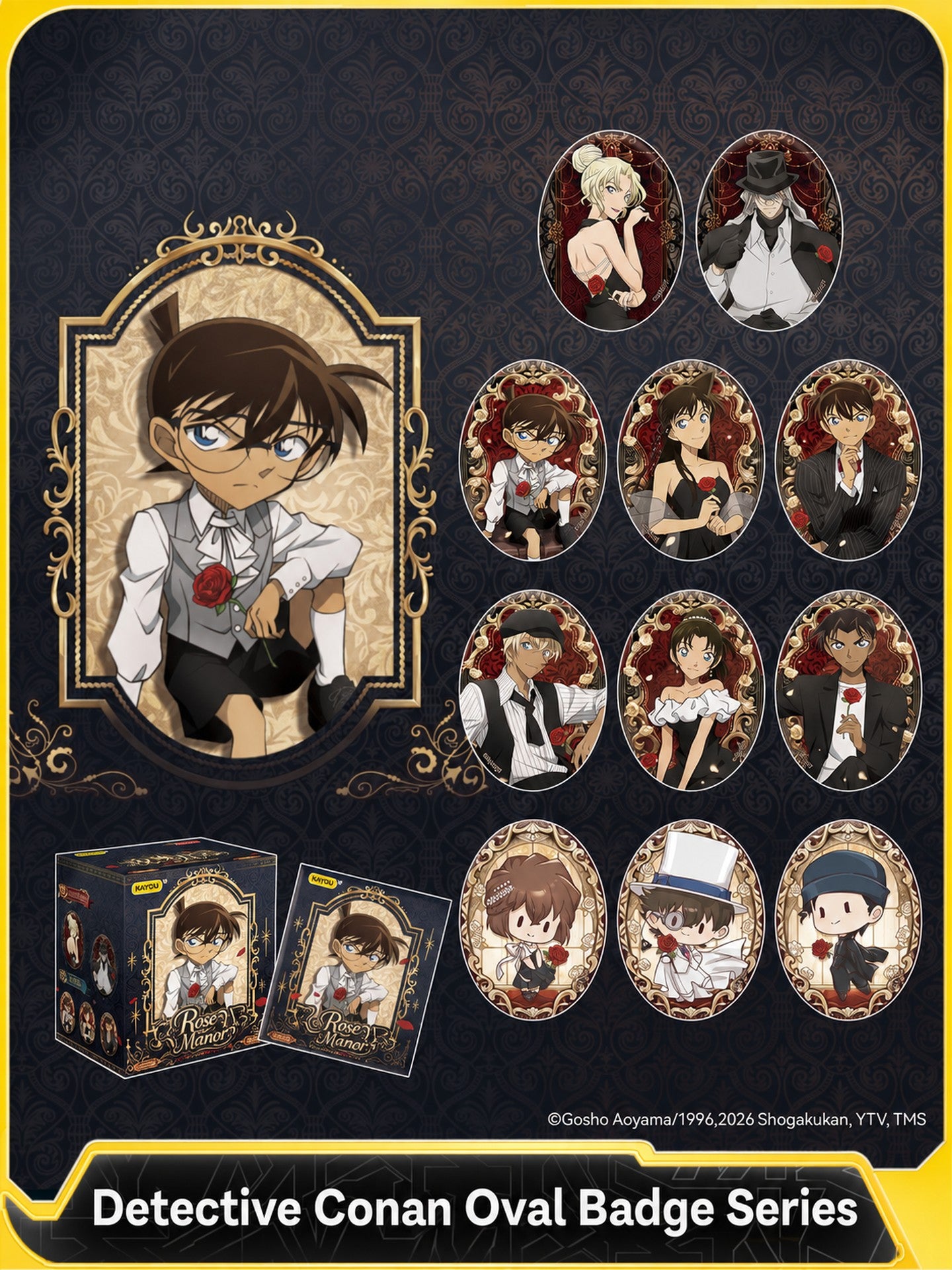 Officially Licensed Detective Conan Rose Manor Badge Series