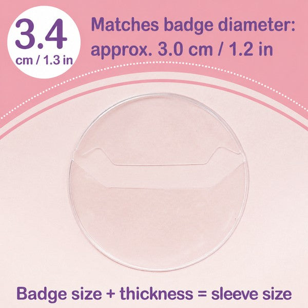 Clear Round Badge Protective Sleeves for Ita Bags